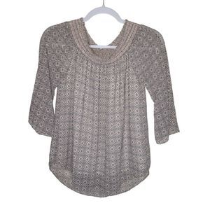 Rose+Olive Women's 3/4 Raglan Sleeves Off-Shoulder Flare Boho Blouse Top Size S